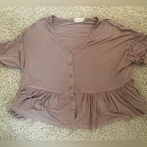 Mauve purple cotton altard state medium shirt with buttons
